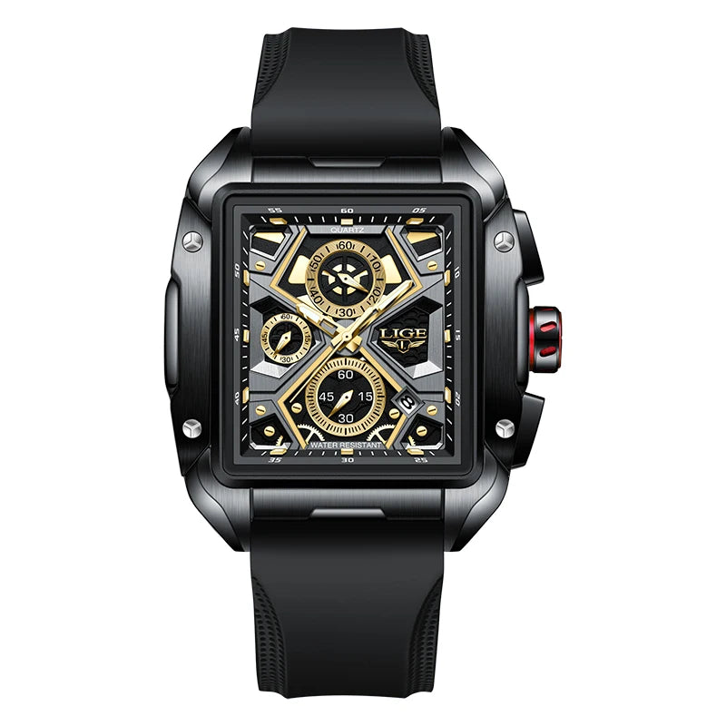 Relógio masculino pulseira de silicone luxo LIGE
