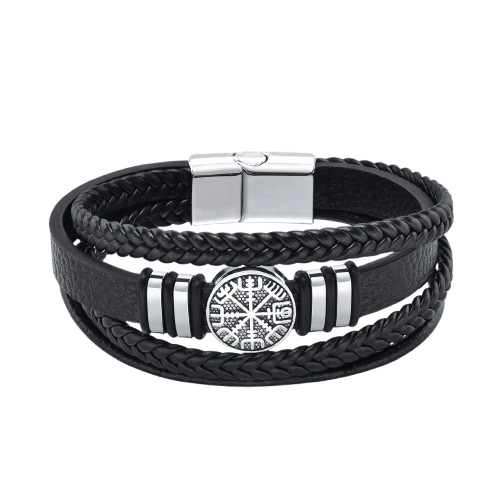 PULSEIRA VIKING NÓRDICO EM COURO