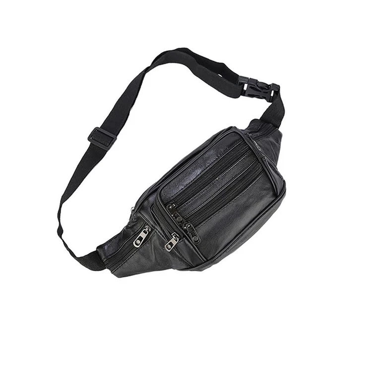 Pochete Masculina Bolsa Cintura Motoqueiro Courino preta e marrom resistente