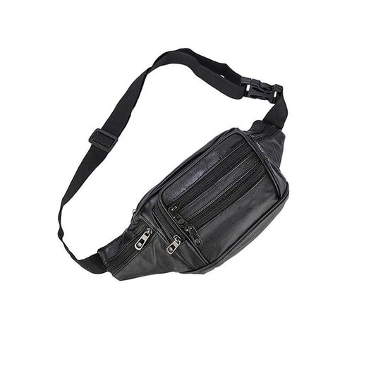 Pochete Masculina Bolsa Cintura Motoqueiro Courino preta e marrom resistente