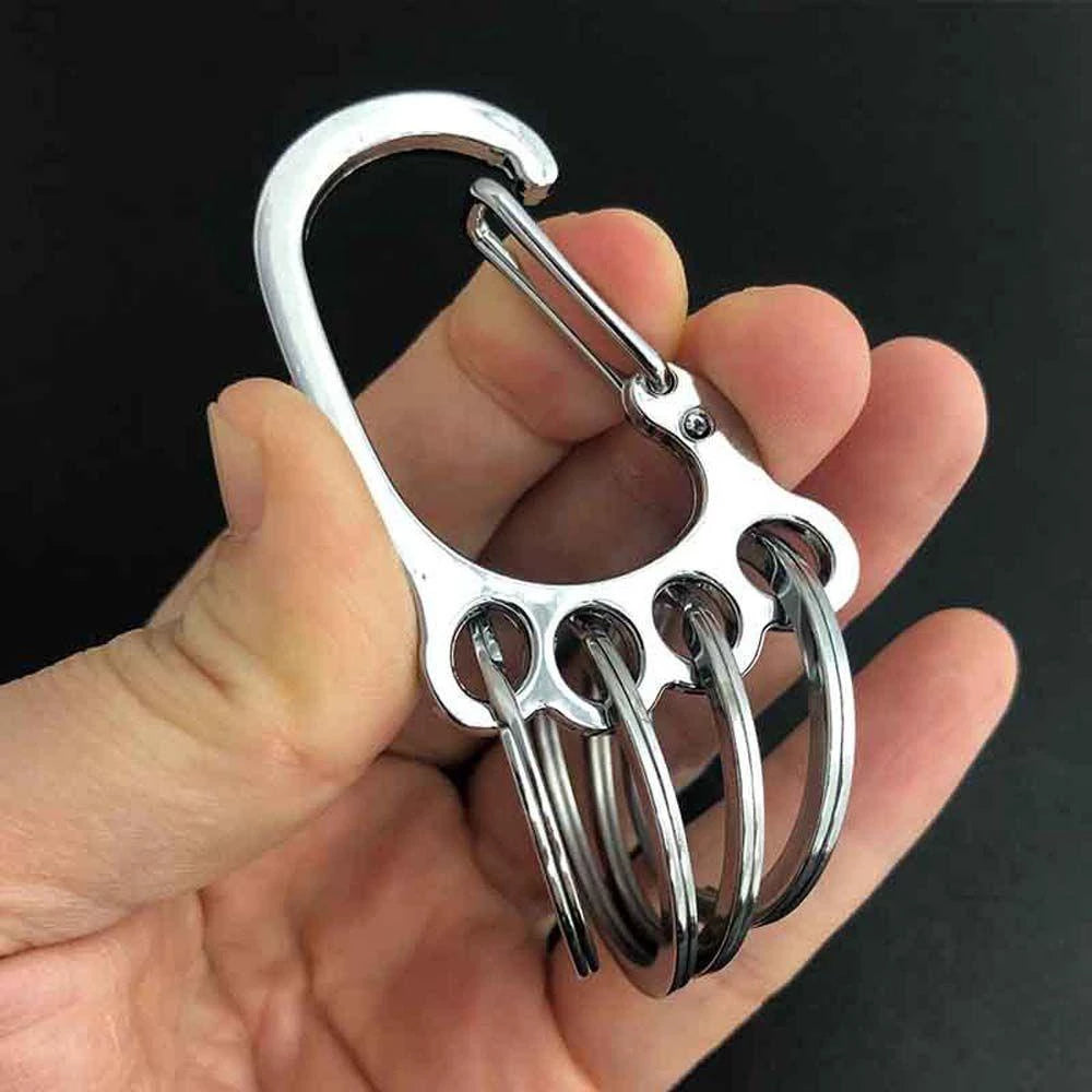 SEIFINI Chaveiro De Pés Grandes De Metal Com 4 Chaveiros , Leve , Durável , Pendurado Na Cintura , Clipe Para Chave De C