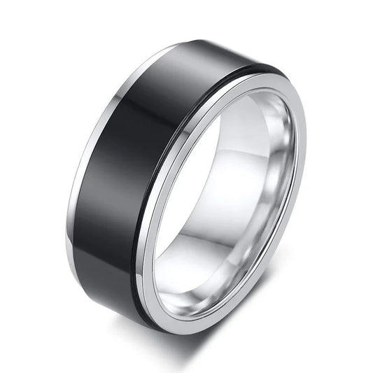 ANEL MASCULINO ROTATIVO EM AÇO INOXIDÁVEL