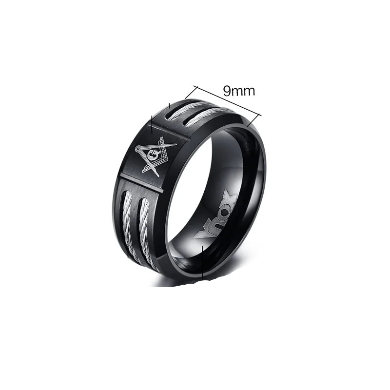 ANEL MASCULINO DA MAÇONARIA EM AÇO INOXIDÁVEL316L