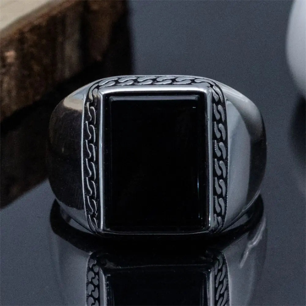 ANEL MASCULINO TURCO EM PRATA 925 PEDRA ÁGATA
