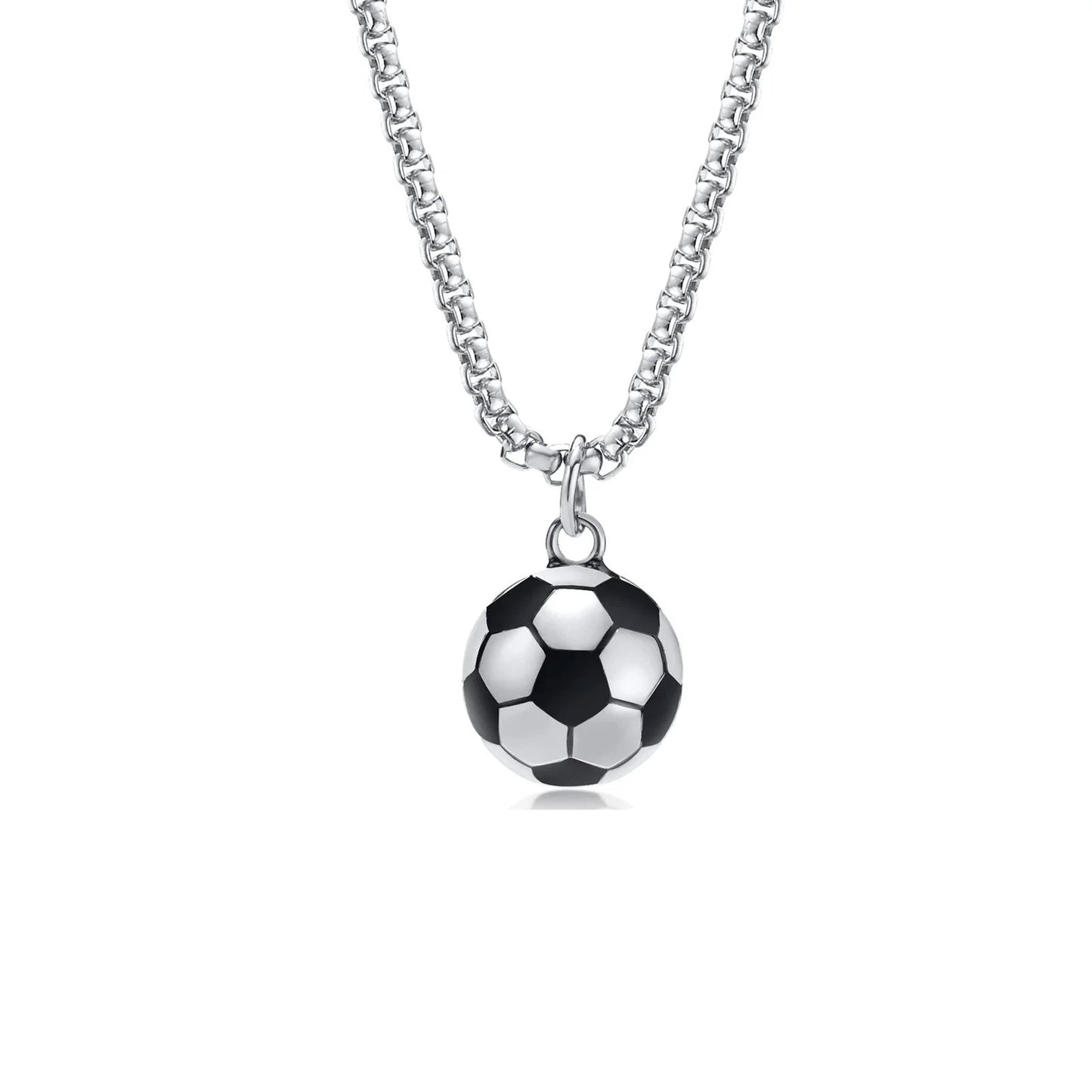 COLAR MASCULINO FUTEBOL 3D EM AÇO INOXIDÁVEL