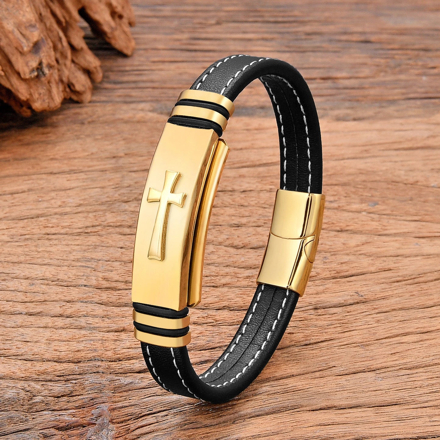 PULSEIRA MASCULINA COM CRUZ