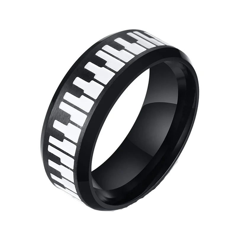 ANEL UNISEX PIANO EM AÇO INOXIDÁVEL
