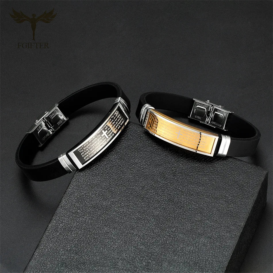 PULSEIRA DE SILICONE ORAÇÃO BÍBLICA PAI NOSSO
