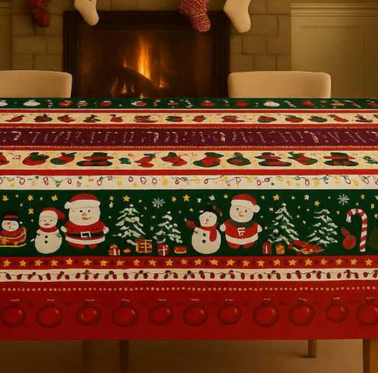 TOALHA DE MESA NATALINA EM OXFORD-VÁRIAS CORES