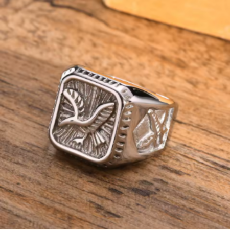 ANEL ÁGUIA AMERICANA DE AÇO INOXIDÁVEL ECOLÓGICO