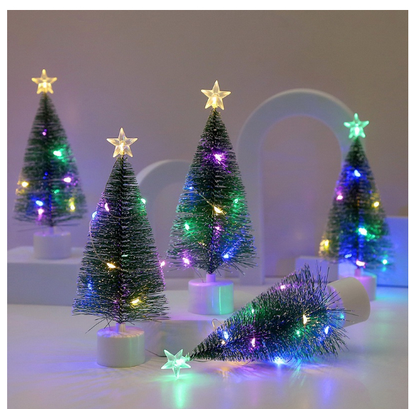 Árvore De Natal De Mesa Mini Artificial Com LED Luz