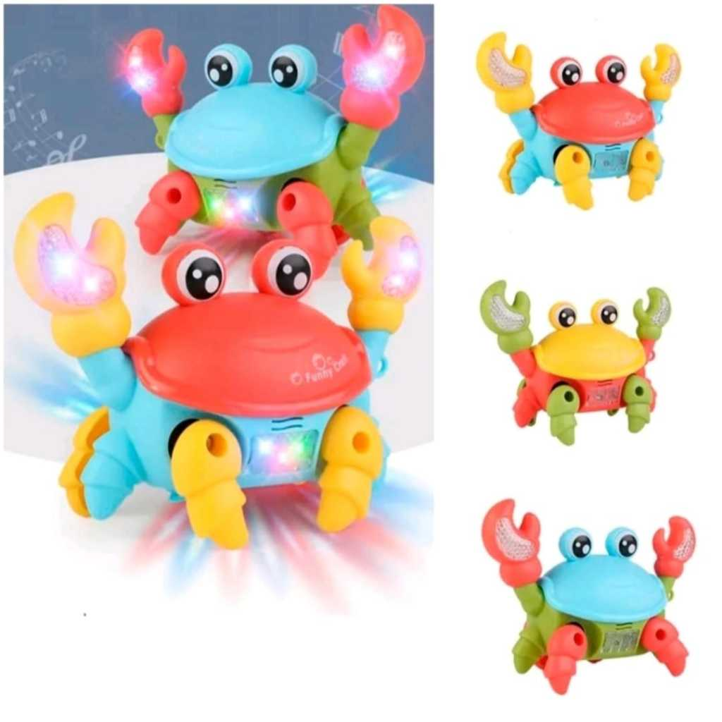 Brinquedo Caranguejo Fujão Musical Com Som Luz E Movimento Infantil Para Bebês Crianças
