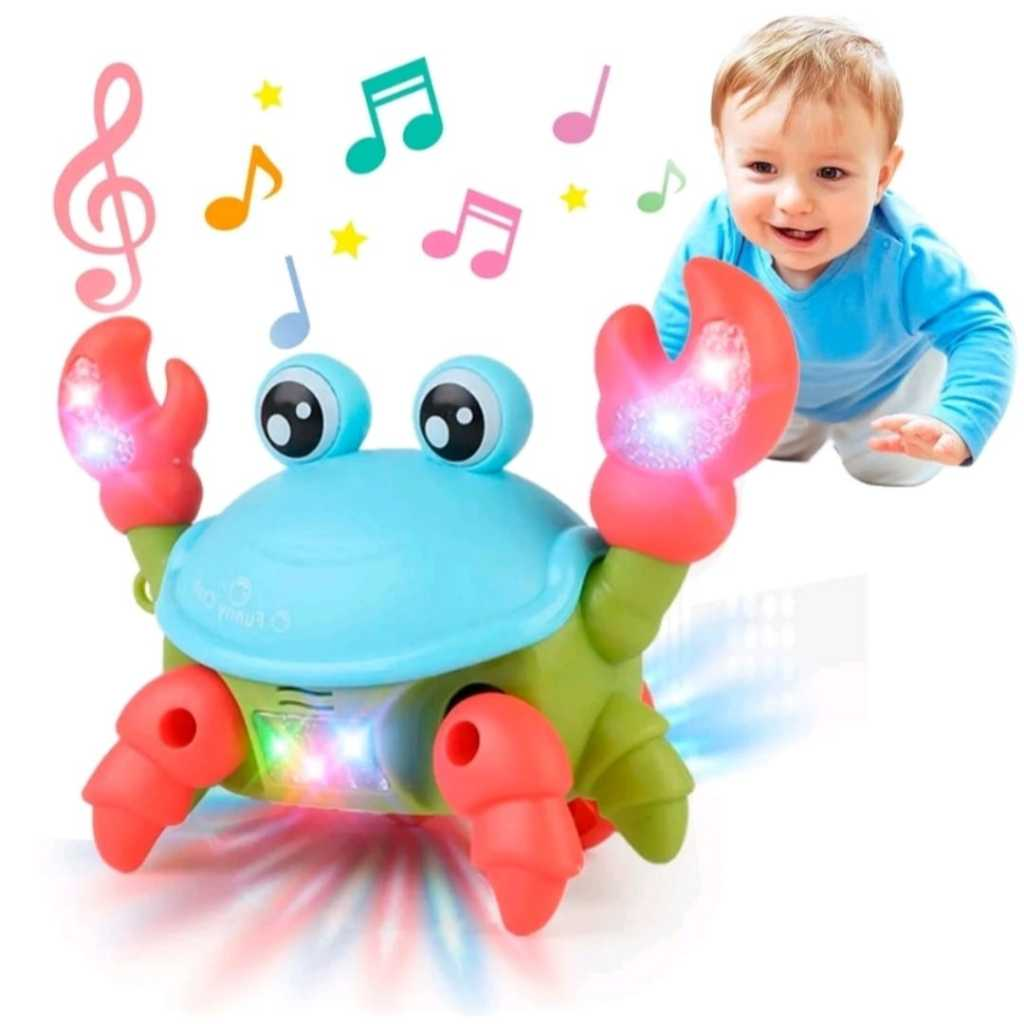 Brinquedo Caranguejo Fujão Musical Com Som Luz E Movimento Infantil Para Bebês Crianças