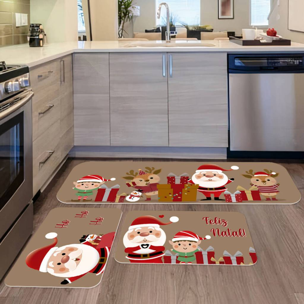 TAPETE DE COZINHA 3 PEÇAS NATAL