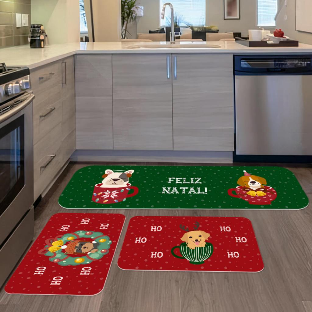 TAPETE DE COZINHA 3 PEÇAS NATAL