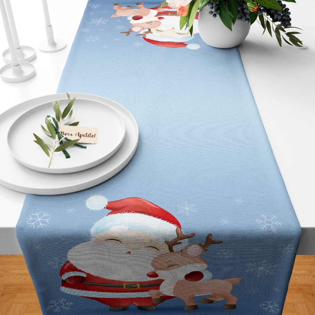 Trilho Caminho de Mesa Natalino Decorativo Feliz Natal 110x35cm ENVIO RÁPIDO e FABRICAÇÃO PRÓPRIA!