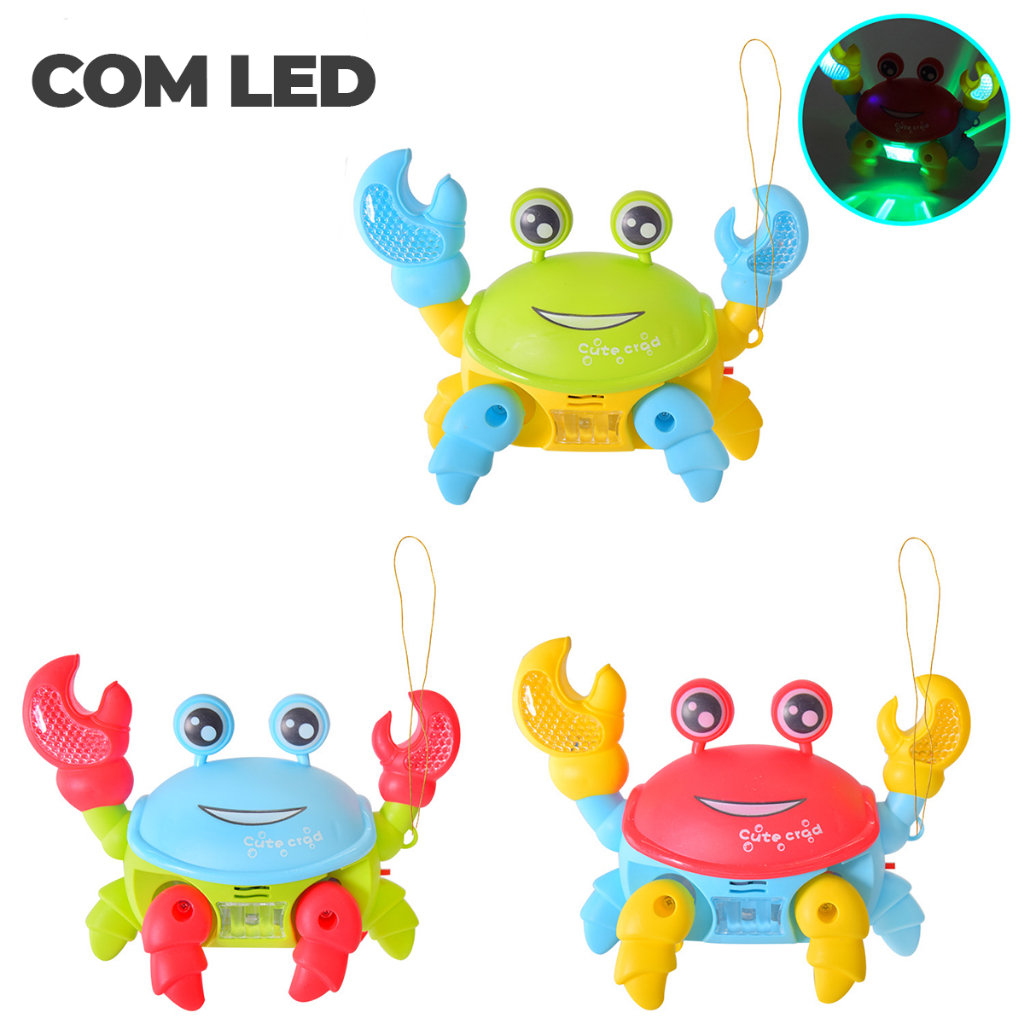 Brinquedo Caranguejo Fujão Musical Com Som Luz E Movimento Infantil Para Bebês Crianças