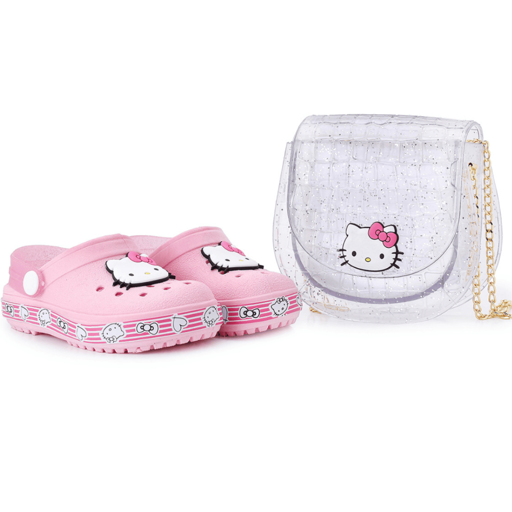 Kit Hello Kitty Babuche + Bolsa Infantil Menina Estilosa