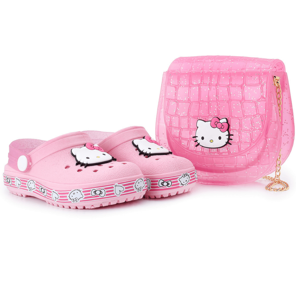 Kit Hello Kitty Babuche + Bolsa Infantil Menina Estilosa