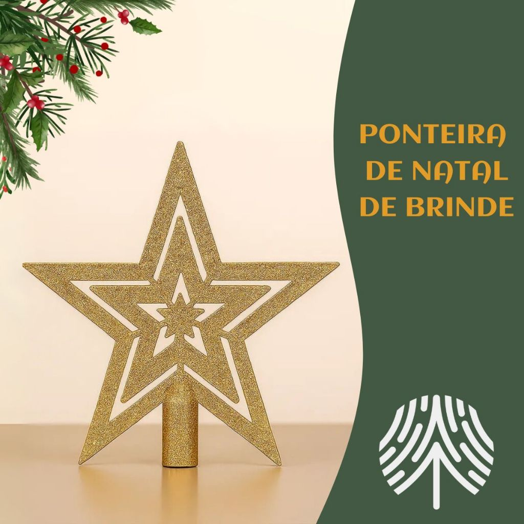 Kit 60/100 Bolas de Natal Mista Lisas Glitter Decoração Enfeite Árvore de Natal com Ponteira LuvinCo