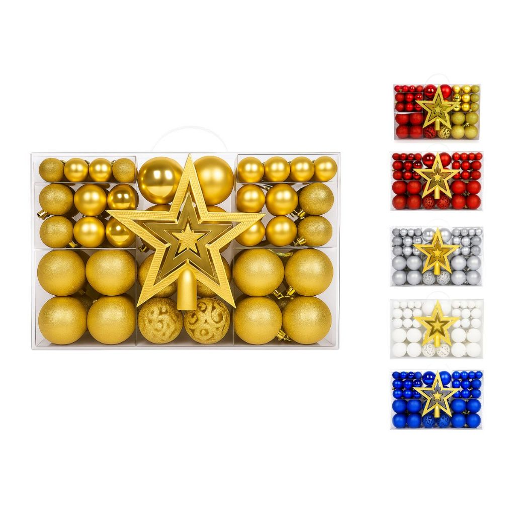 BOLAS DE NATAL LISAS, MISTAS E GLITTER