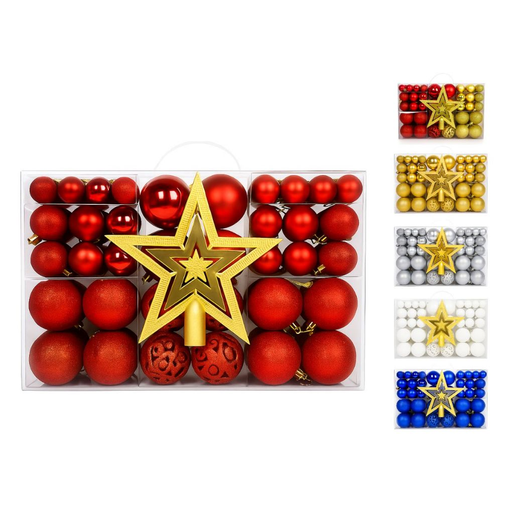 BOLAS DE NATAL LISAS, MISTAS E GLITTER