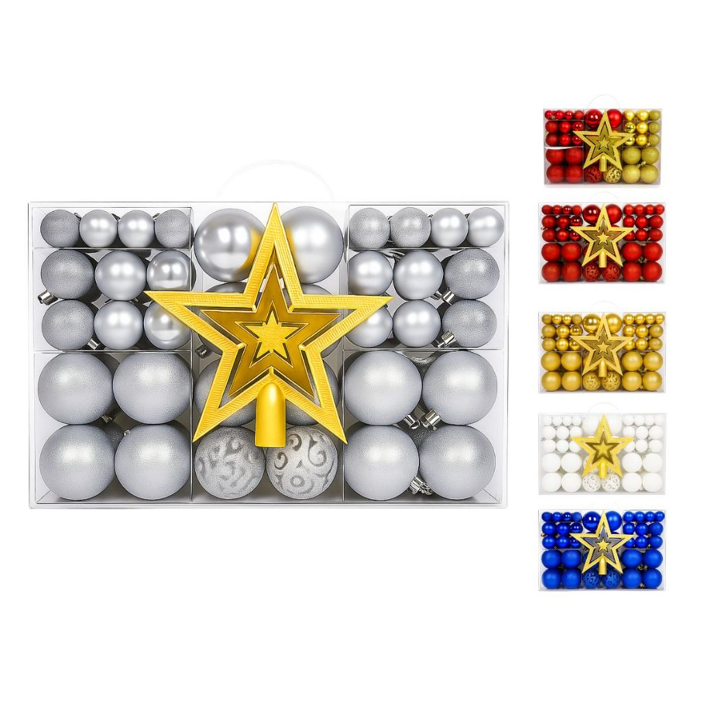 BOLAS DE NATAL LISAS, MISTAS E GLITTER