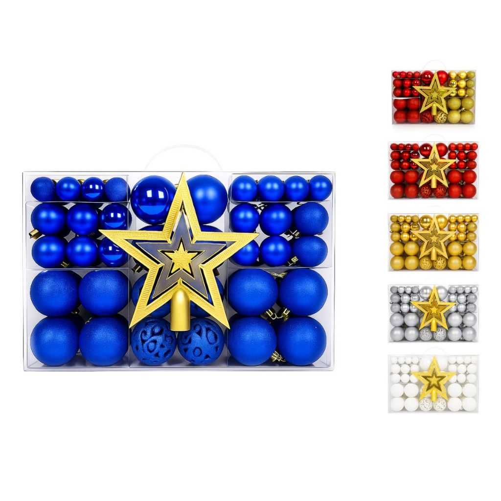 BOLAS DE NATAL LISAS, MISTAS E GLITTER