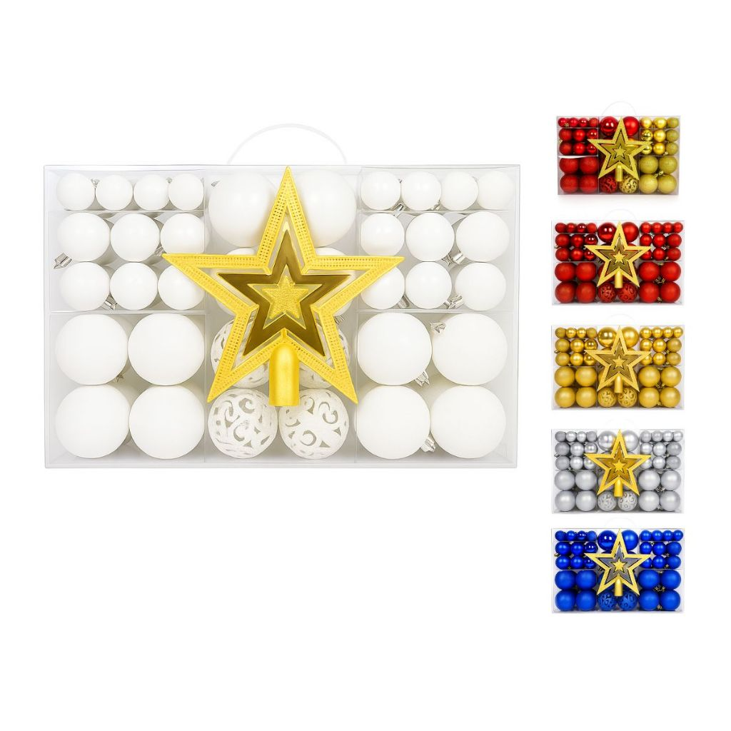 BOLAS DE NATAL LISAS, MISTAS E GLITTER