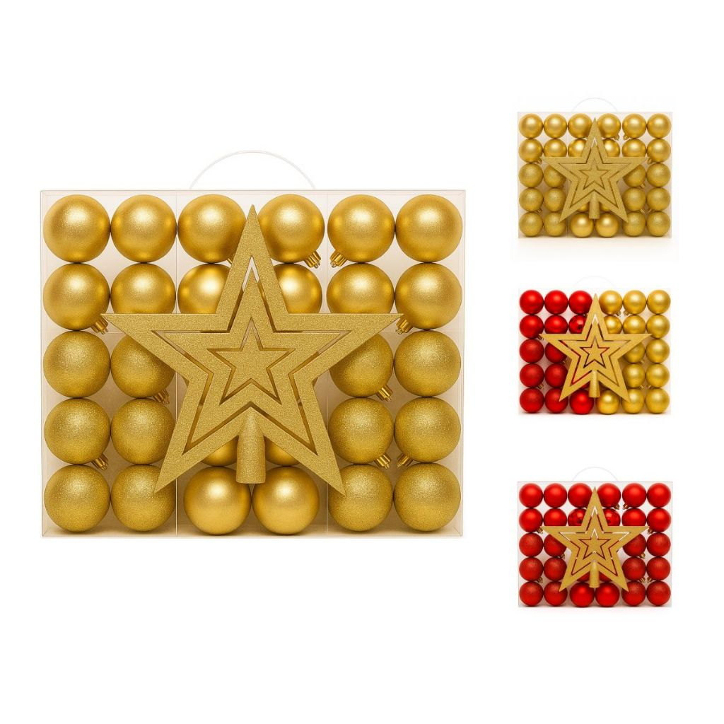 BOLAS DE NATAL LISAS, MISTAS E GLITTER