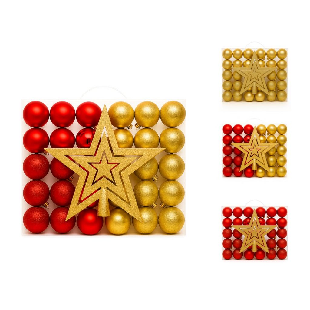 BOLAS DE NATAL LISAS, MISTAS E GLITTER