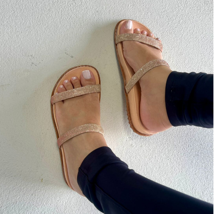 SANDÁLIA PAPETE COM TIRAS EM GLITTER