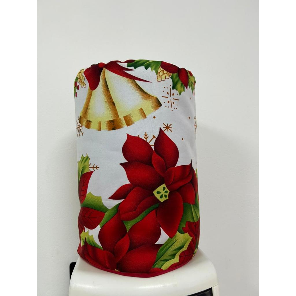 capa galão de água 20L estampa natalina acabamento com viés