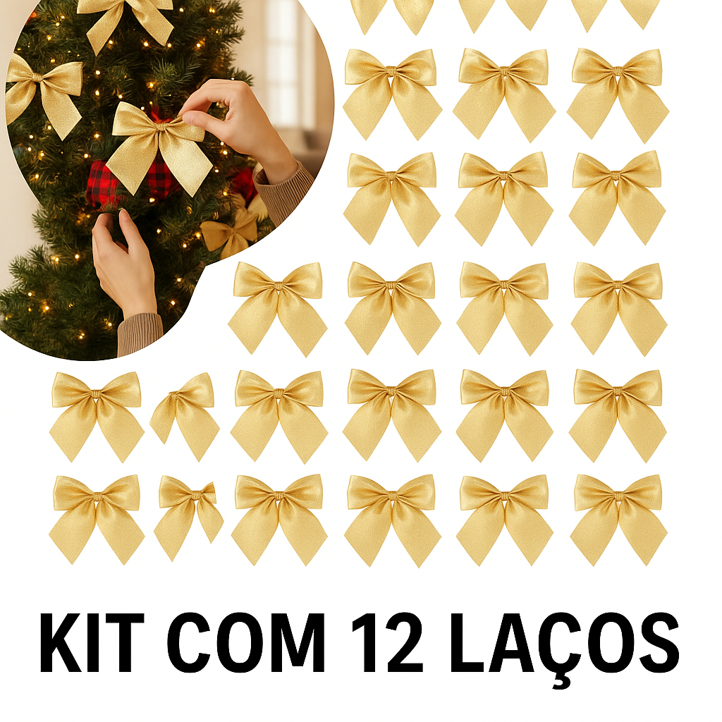 LAÇOS PARA ÁRVORE DE NATAL- KIT 12