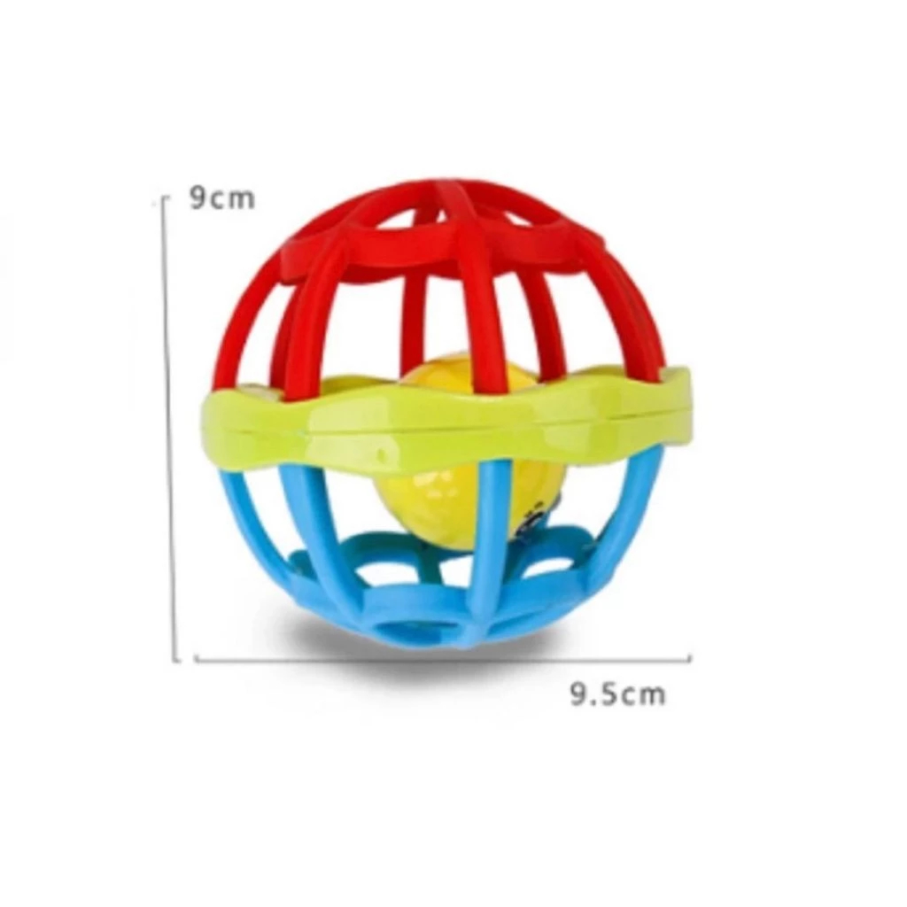 Kit Brinquedo Bebe Chocalho Mordedor Silicone Macio Bola Colorida 8 Peça Menina e Menino Móbile