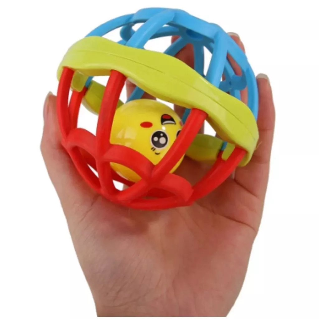 Kit Brinquedo Bebe Chocalho Mordedor Silicone Macio Bola Colorida 8 Peça Menina e Menino Móbile