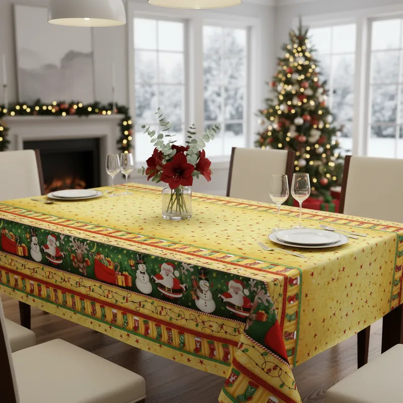 toalha mesa termica pvc impermeavel natal 2,00x1,40 6 lugares