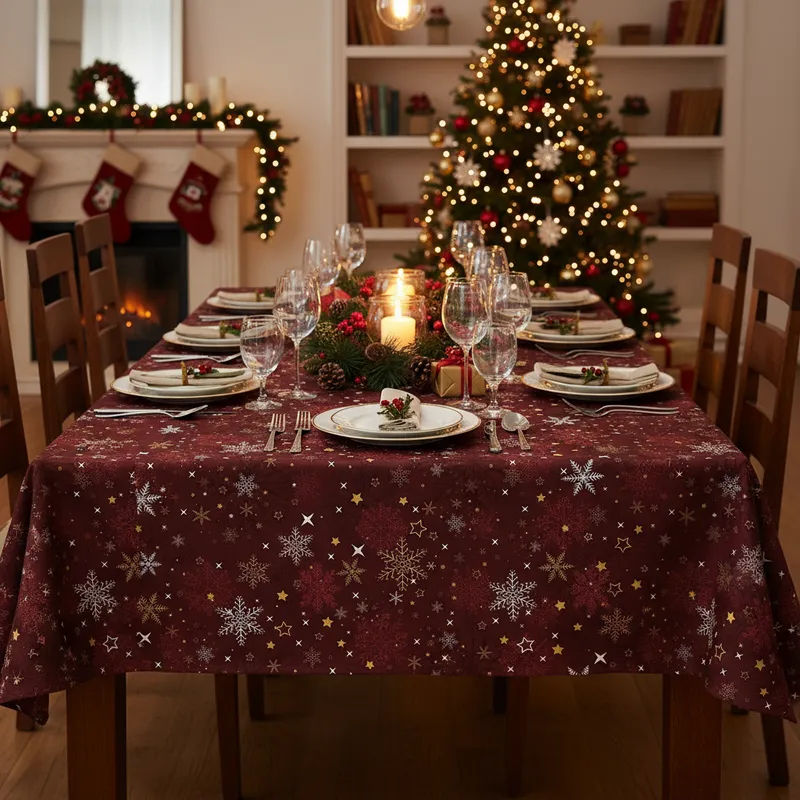 toalha mesa termica pvc impermeavel natal 2,00x1,40 6 lugares