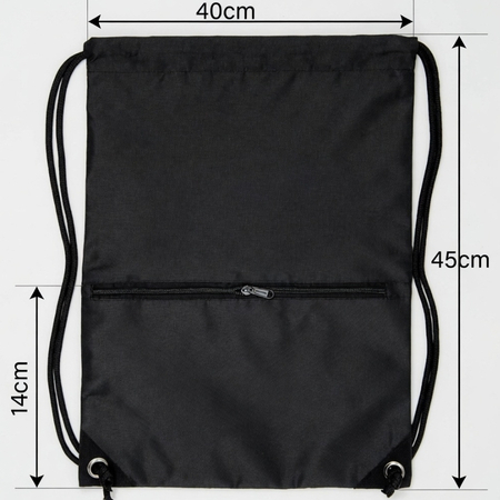Mochila Bolsa Sacola Academia Esportiva Futebol Impermeável Preta com Zíper - 15 Litros Nylon