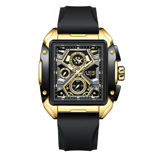 Relógio masculino pulseira de silicone luxo LIGE