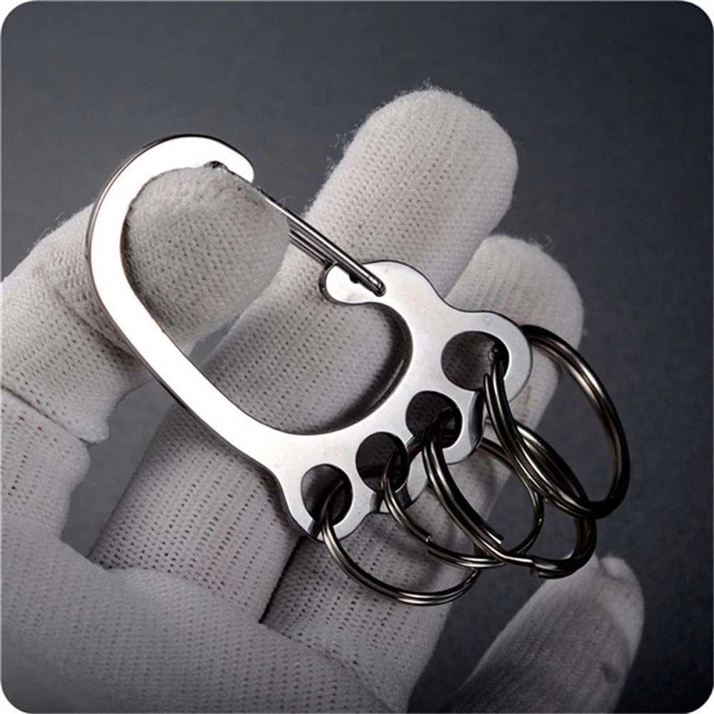 SEIFINI Chaveiro De Pés Grandes De Metal Com 4 Chaveiros , Leve , Durável , Pendurado Na Cintura , Clipe Para Chave De C