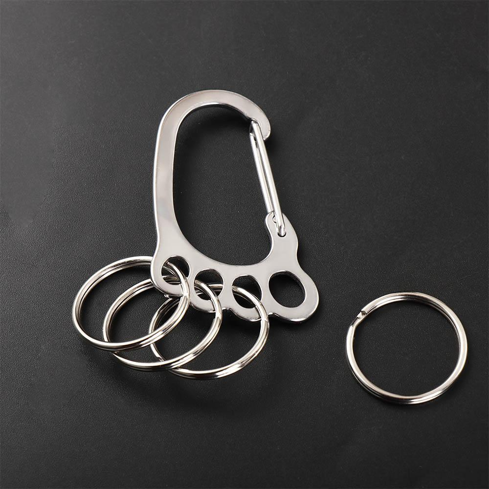 SEIFINI Chaveiro De Pés Grandes De Metal Com 4 Chaveiros , Leve , Durável , Pendurado Na Cintura , Clipe Para Chave De C