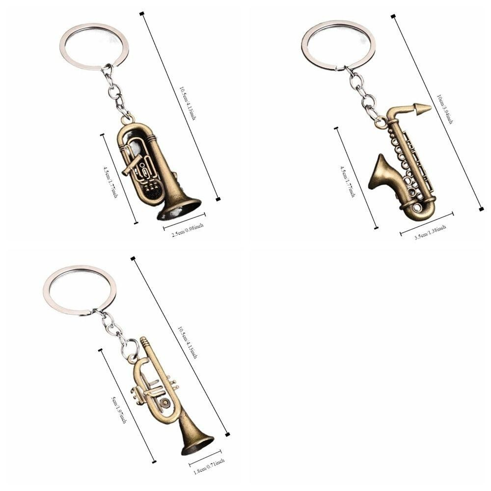 Chaveiro De Metal KBOX , Mini Instrumentos De Saxofone De Liga De Zinco , Três Tipos Brinquedos Pingente De Carro