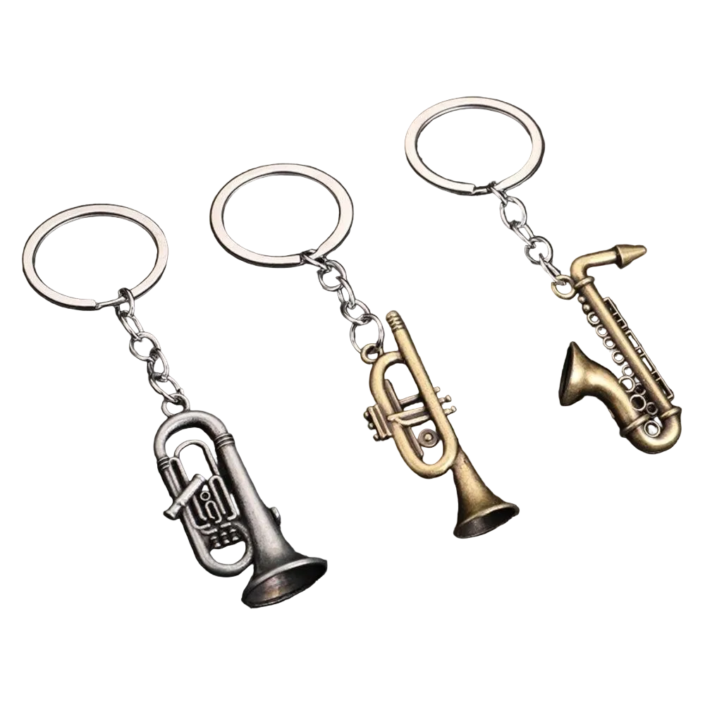 Chaveiro De Metal KBOX , Mini Instrumentos De Saxofone De Liga De Zinco , Três Tipos Brinquedos Pingente De Carro
