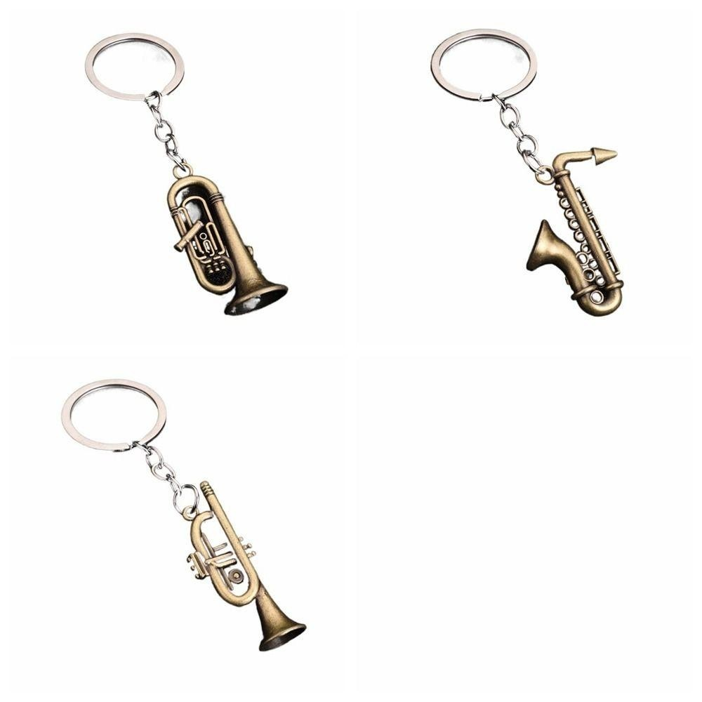 Chaveiro De Metal KBOX , Mini Instrumentos De Saxofone De Liga De Zinco , Três Tipos Brinquedos Pingente De Carro