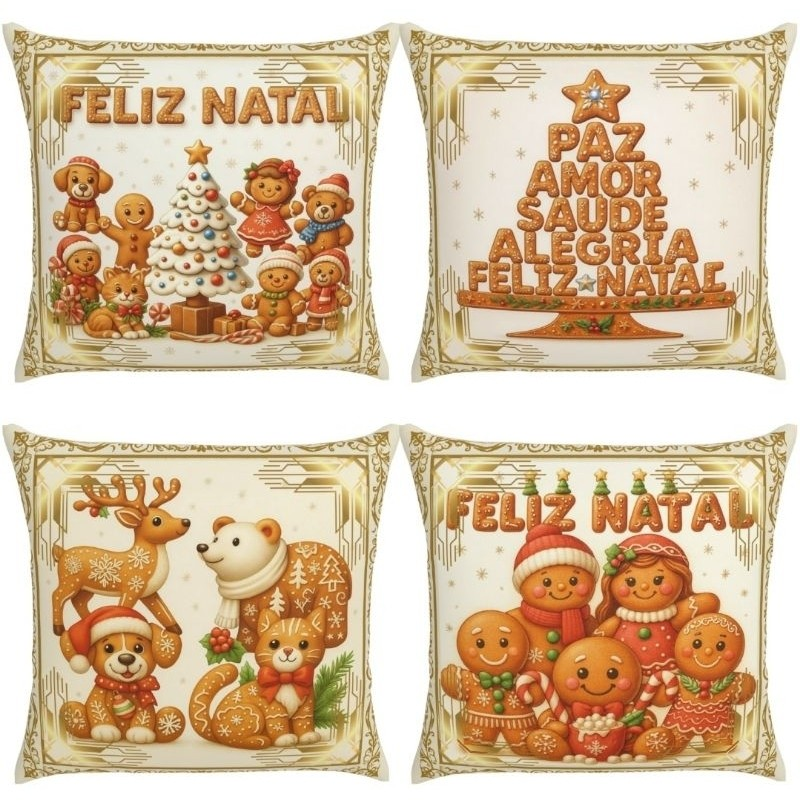 CAPA DE ALMOFADA NATAL 45X45CM