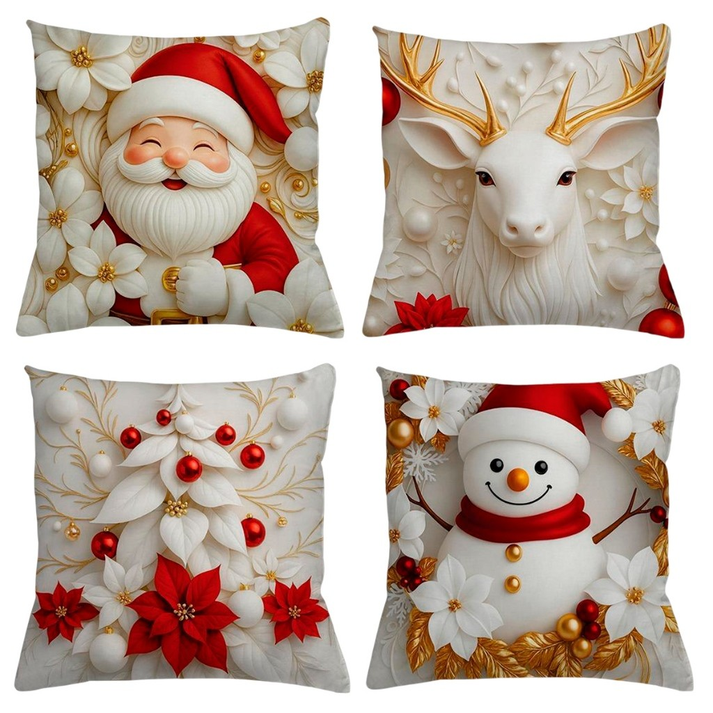 ALMOFADA DE NATAL KIT 04 UNIDADES