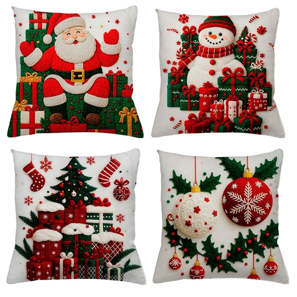 ALMOFADA DE NATAL KIT 04 UNIDADES