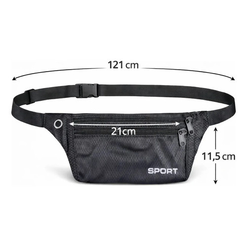 Pochete Fitnes slim Porta Celular chaves para corrida academia Cintura Unissex Leve Preta